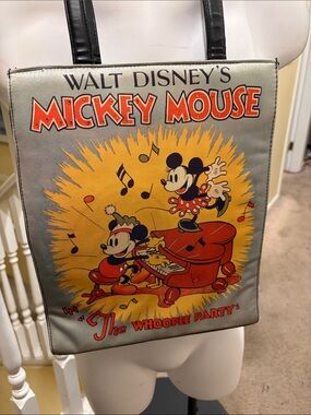 Disney Black and White Mickey Tote Bag with Pop Artwork